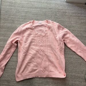 Pink V-Neck Sweater for Women